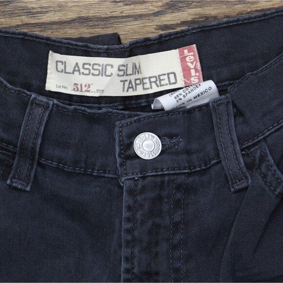 Levi's Womens Y2K Vintage 512 Classic Slim Taper Jeans Black Multi 8 Long - Picture 4 of 7